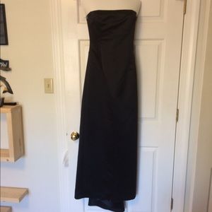 Strapless black long elegant dress